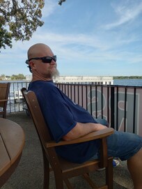 Sitting in common space by lake