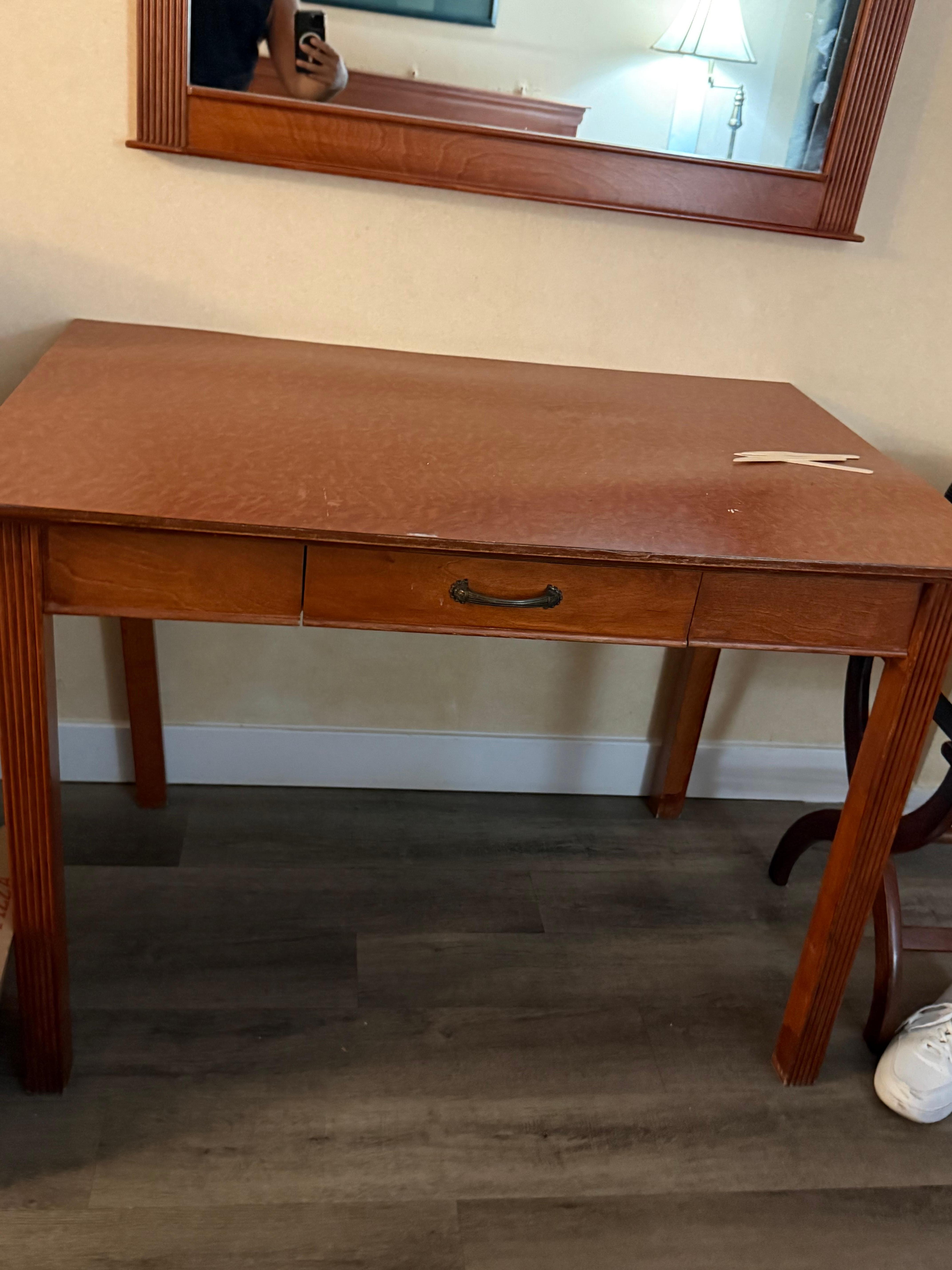 Desk with crooked leg