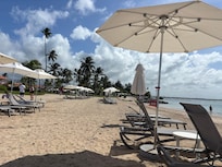 Beach access with beach chairs. It’s a beautiful resort