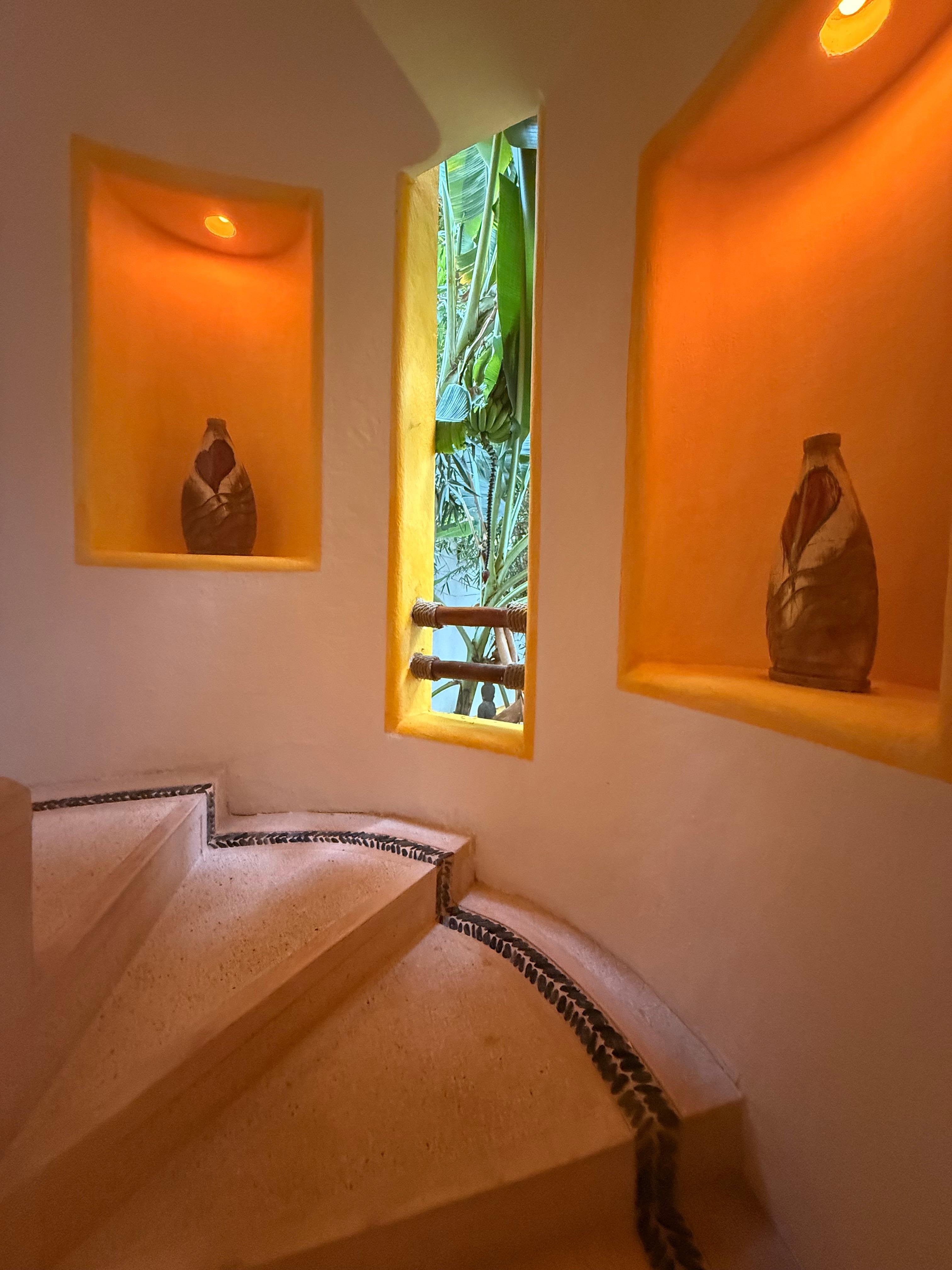 Staircase going up to rooftop