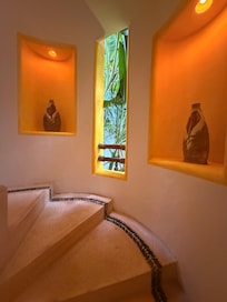 Staircase going up to rooftop