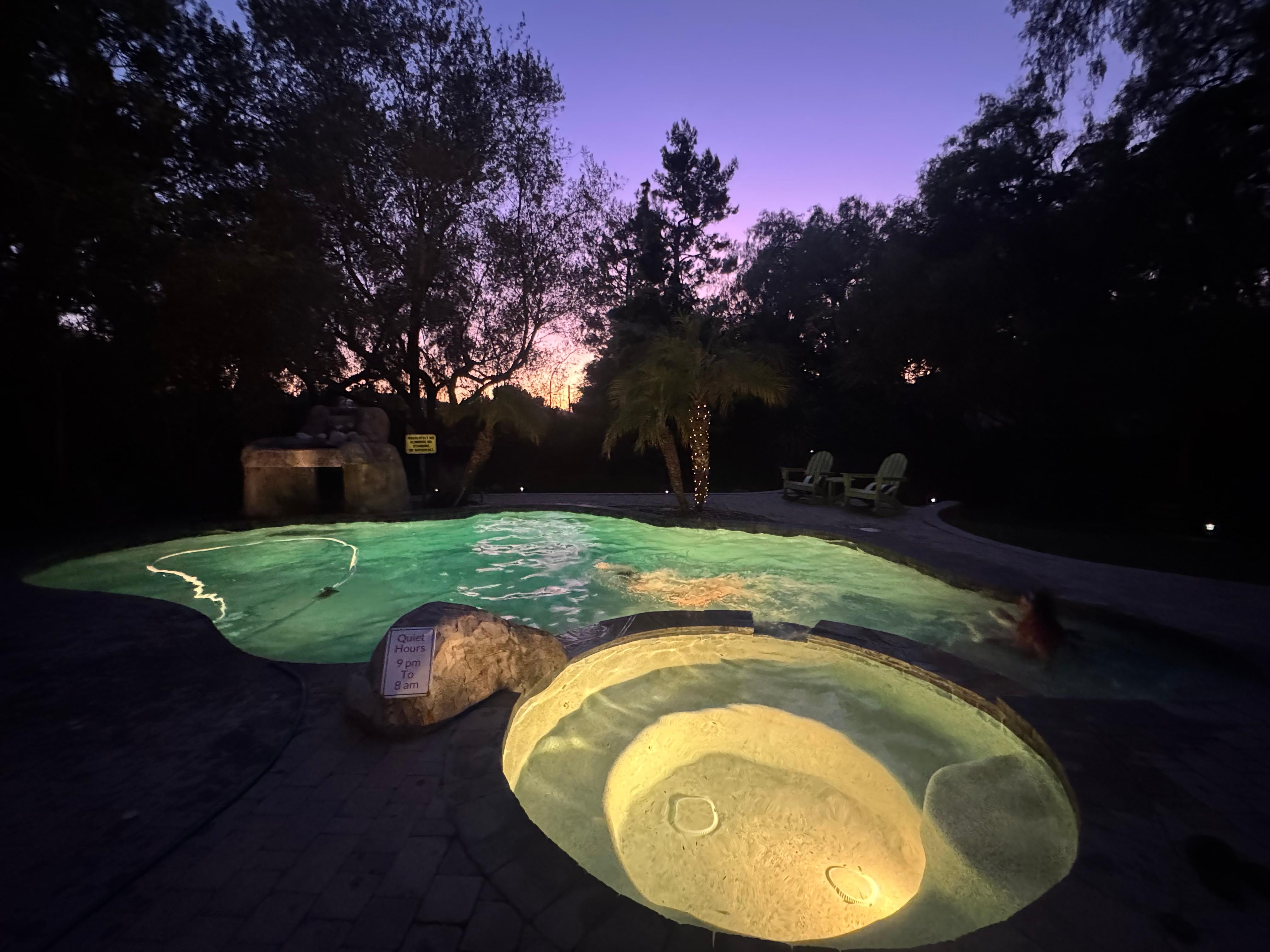 Relaxing & enjoying the view by the pool.