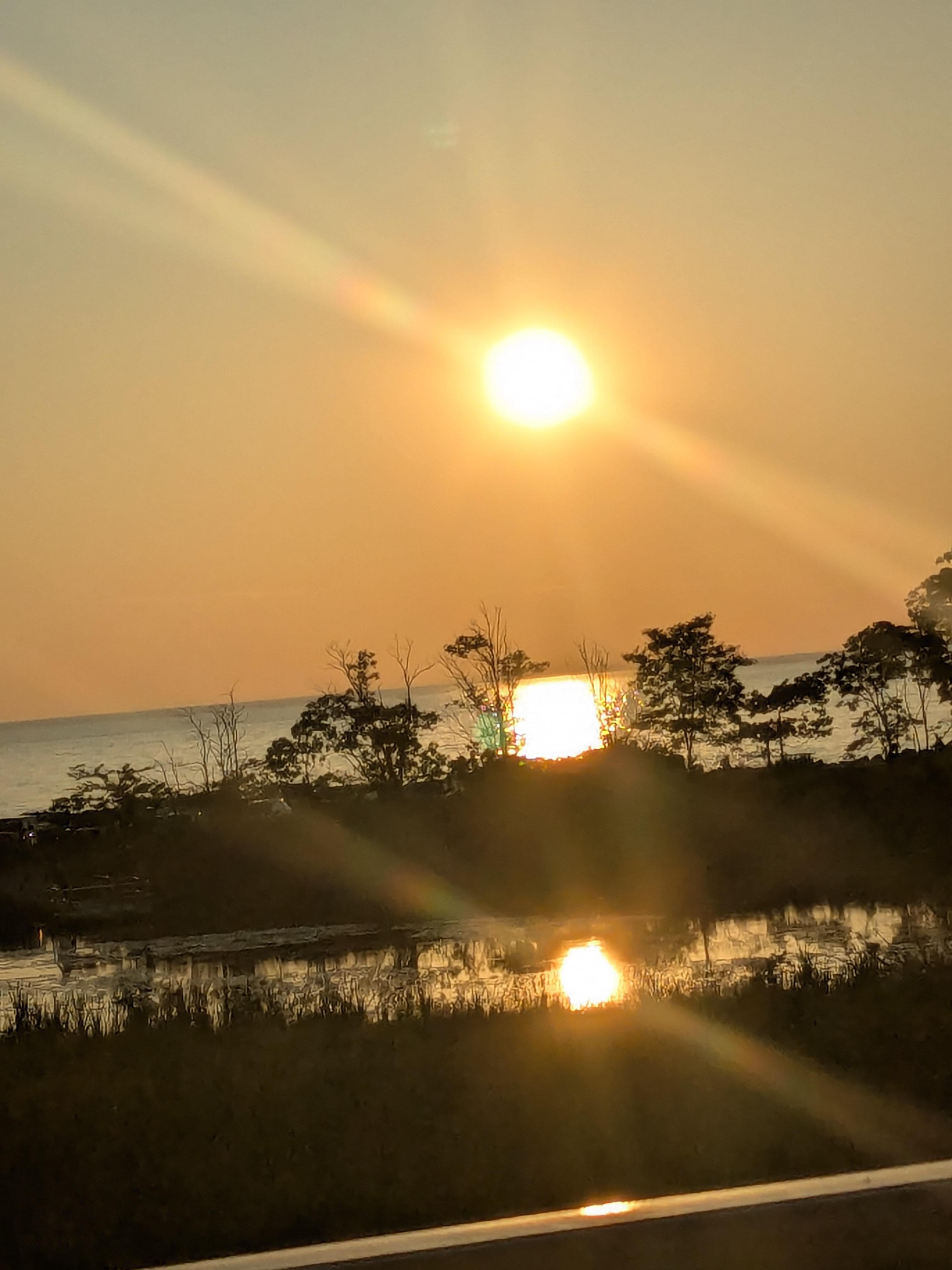 Enjoying the sunset from the deck.