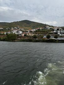 View of the rental house from the water. Padaria just up the hill.