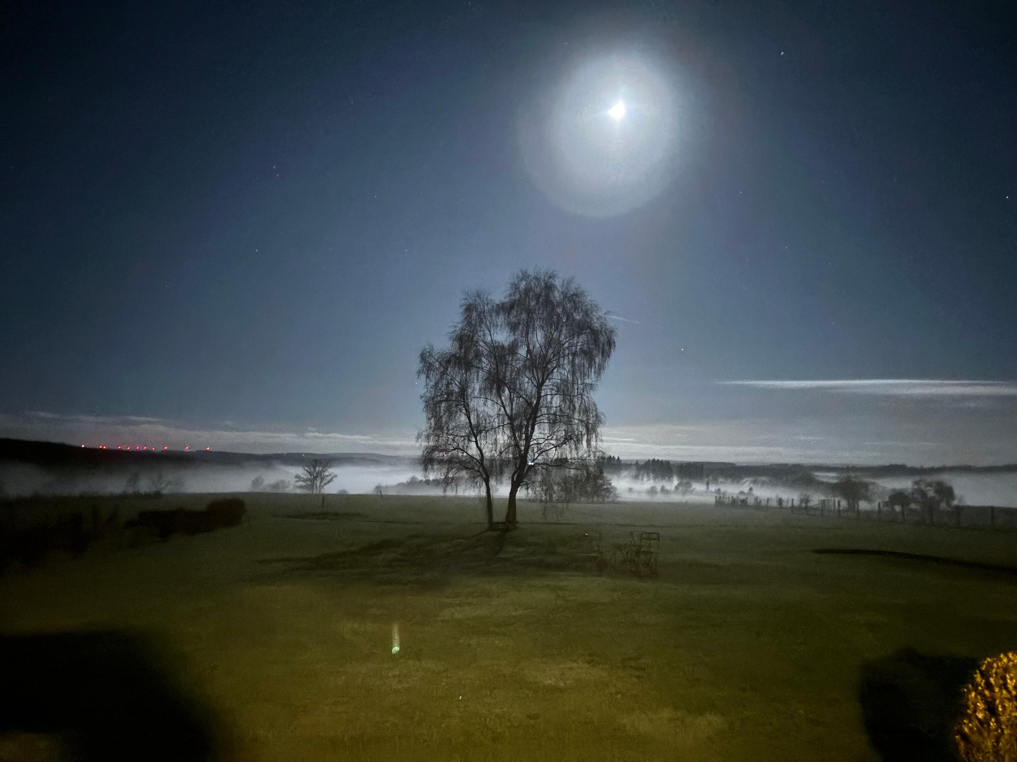 Avond zicht vanuit de woning