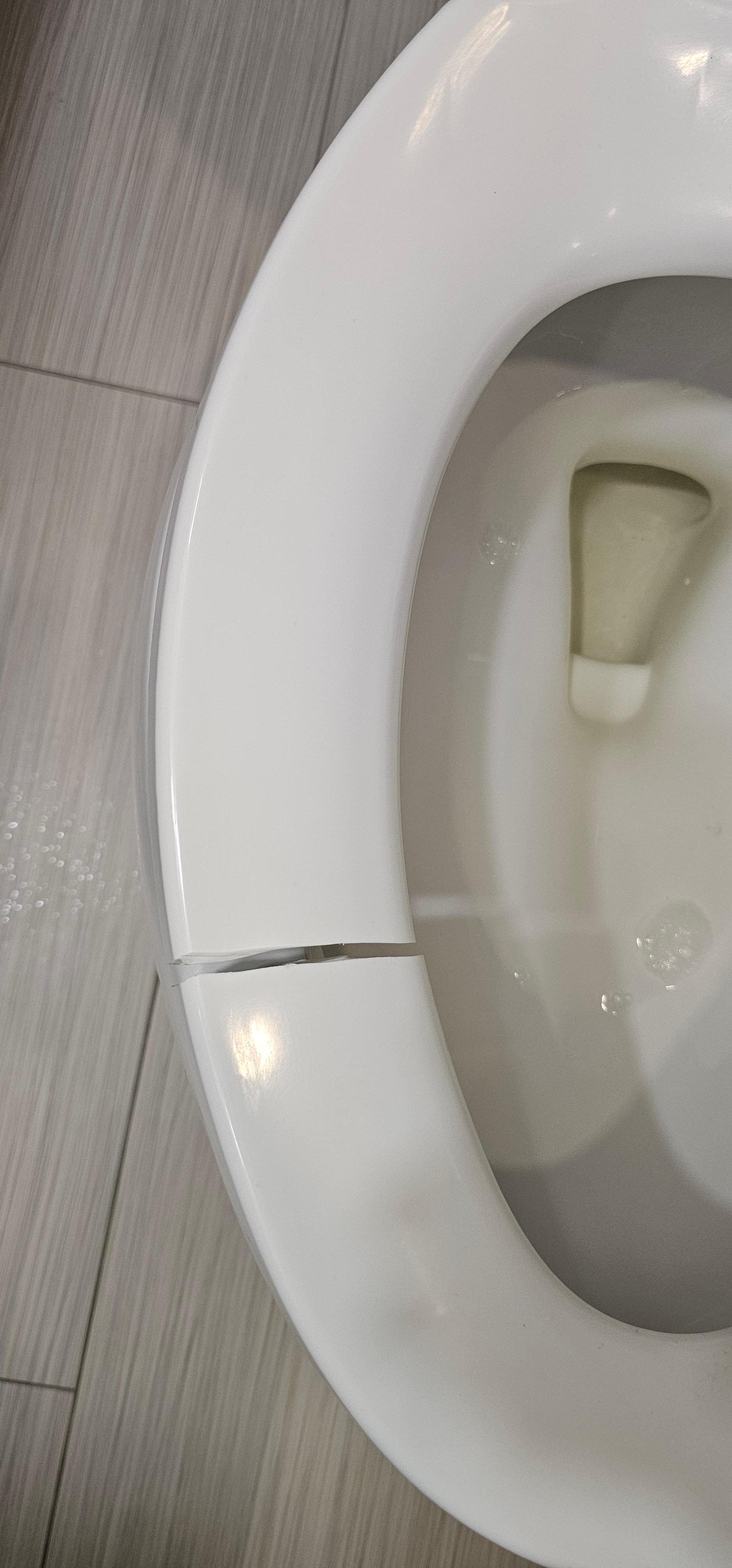 Cracked toilet seat