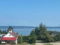 The view of Little Traverse Bay from our second floor suite.