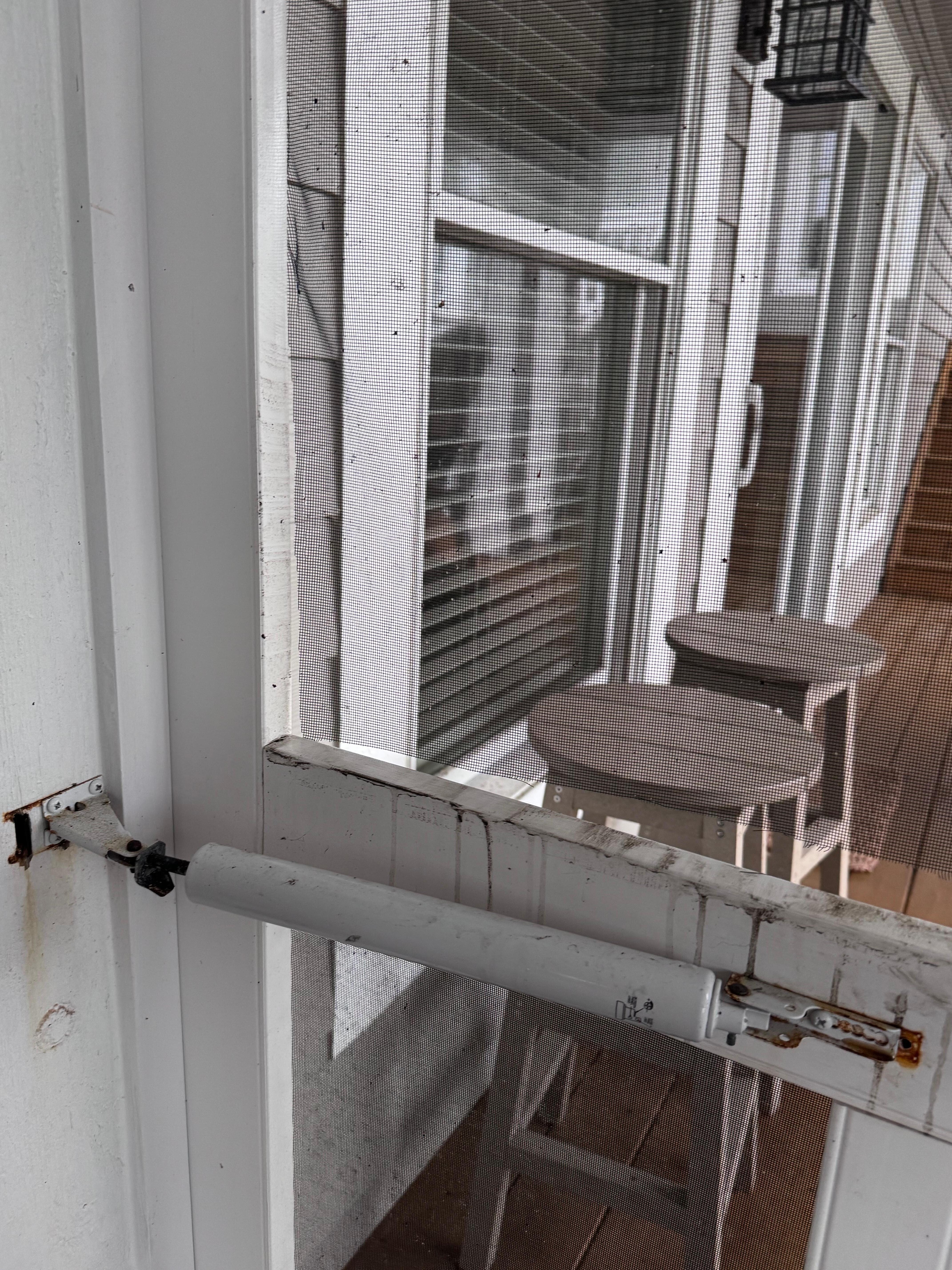 Screen door was dirty and the screen was ripped. 