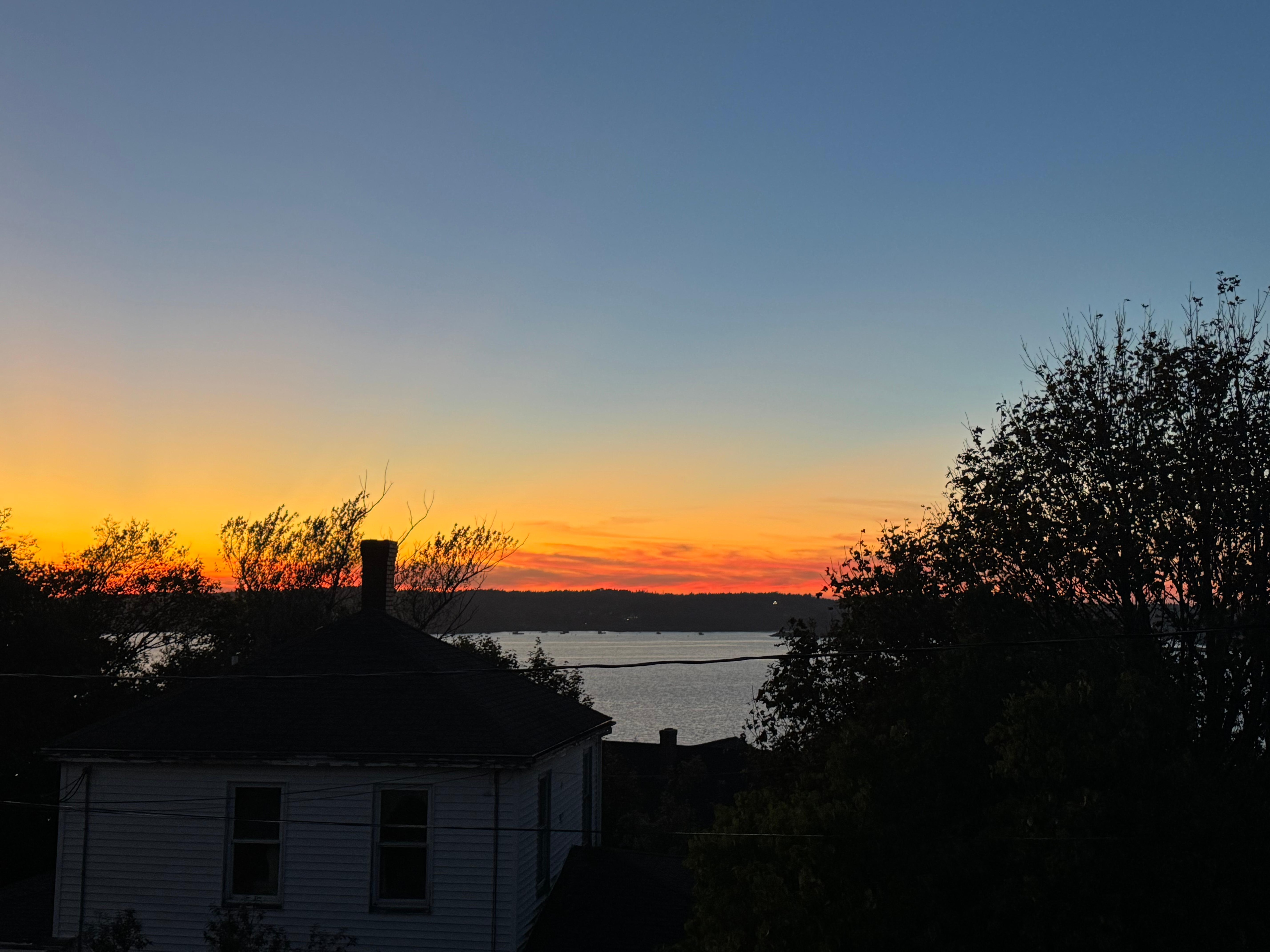 Sunset view from the kitchen 