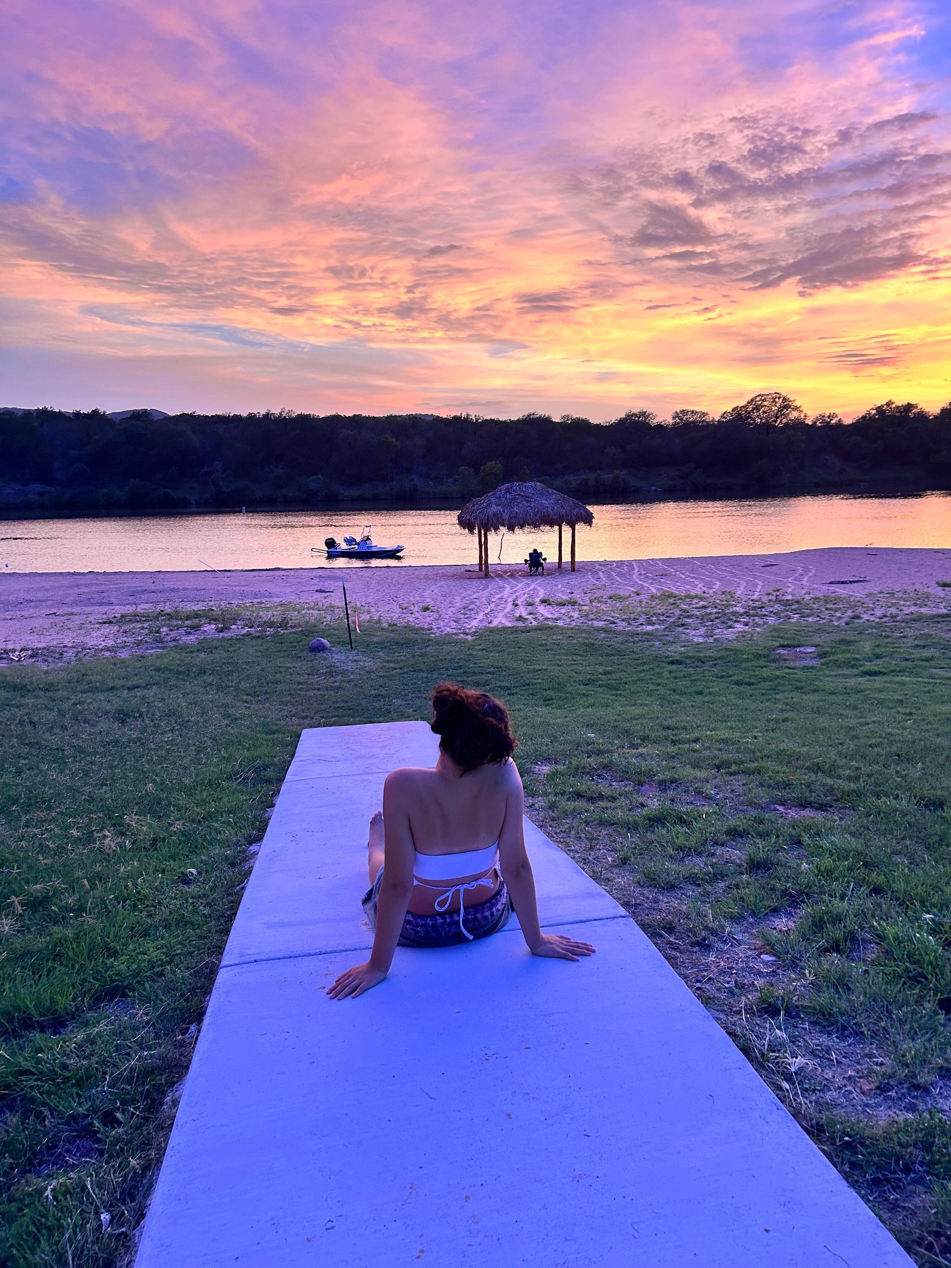 Enjoying the beautiful sunset 