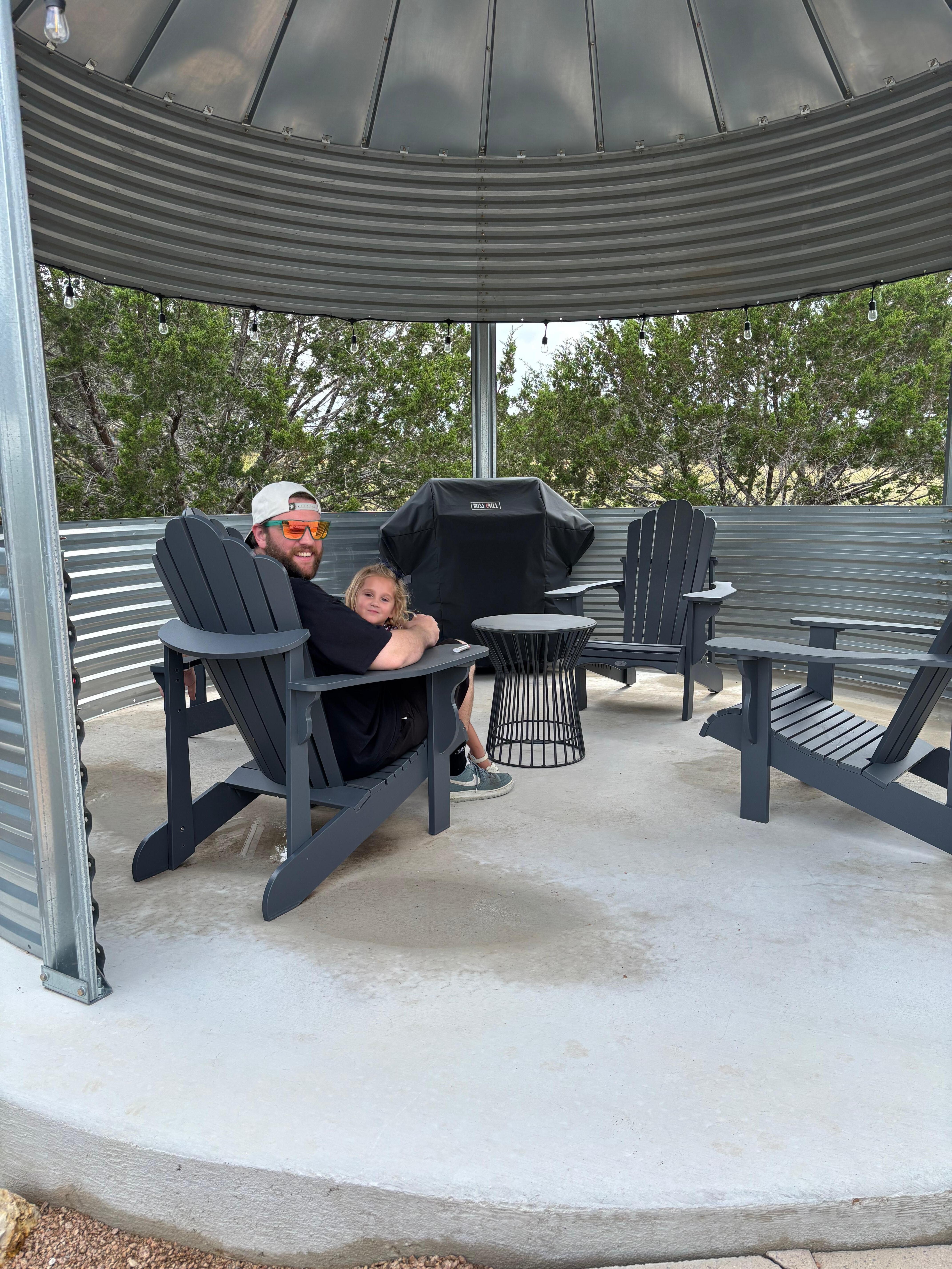 Comfortable seating area to enjoy the sights and sounds of the hill country 