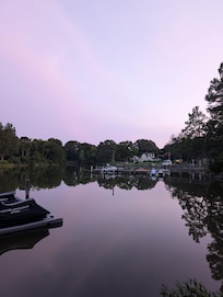 A sunset view of the cove