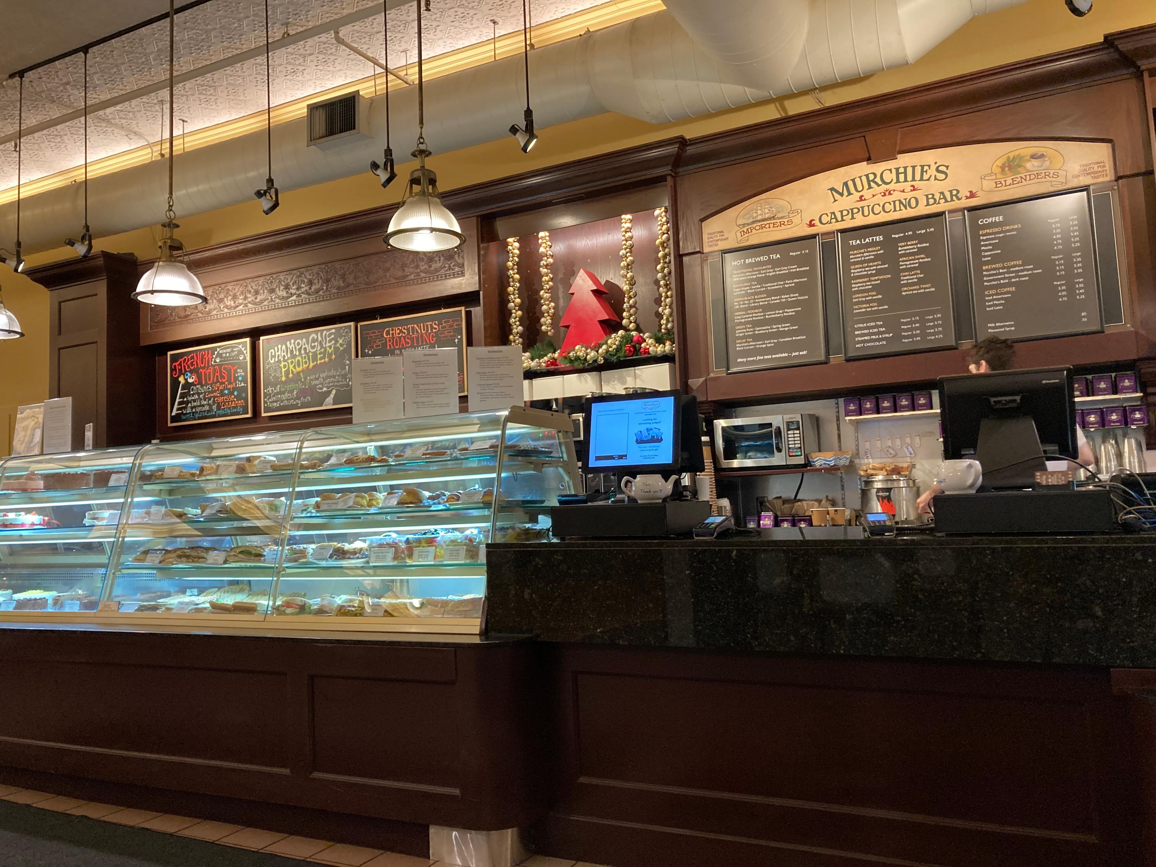 Murchie’s Tea and Coffee Bar is just 3 doors down. Excellent food bites and pastries 