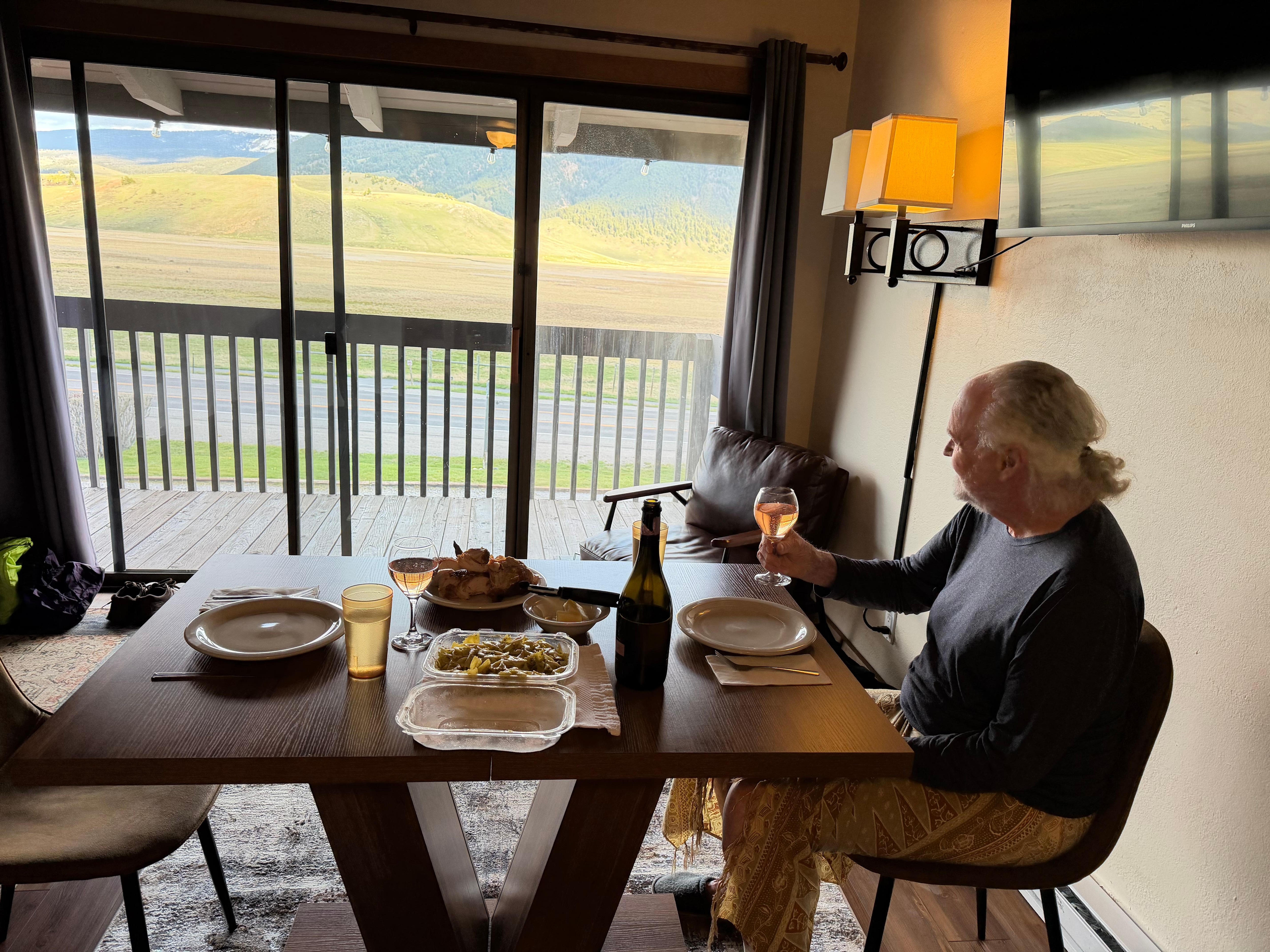 A view with dinner