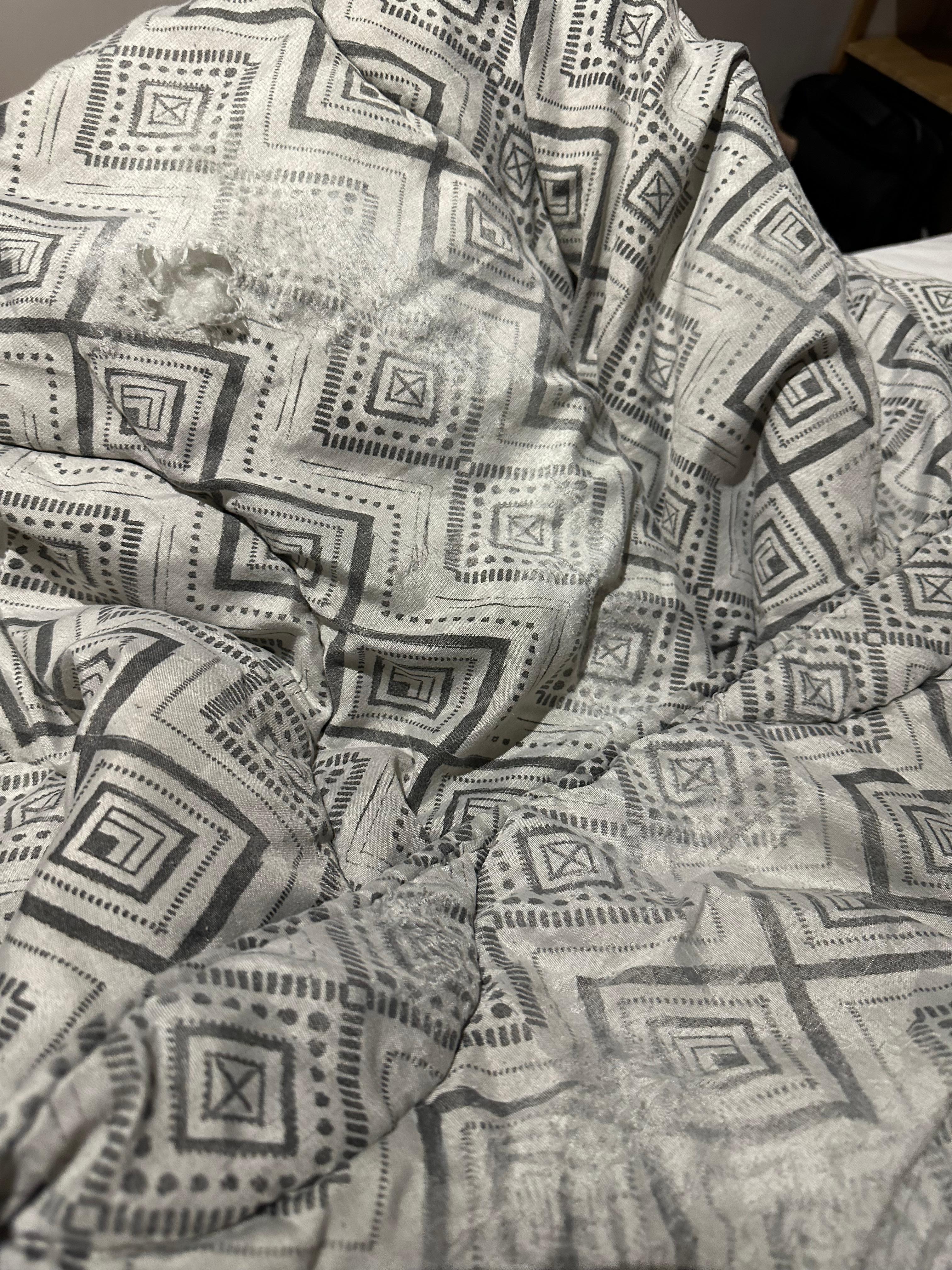 Comforter with holes
