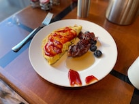 Excellent omelet at buffet breakfast.