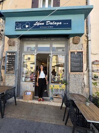 Superb restaurant a little out of town. Absolutely outstanding! Owner and chef in picture. Small outside seating only. Menu is one of best we have experienced in our world travels