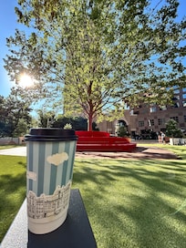 Outdoor seating in the hotel plaza makes for an excellent leisure coffee morning!