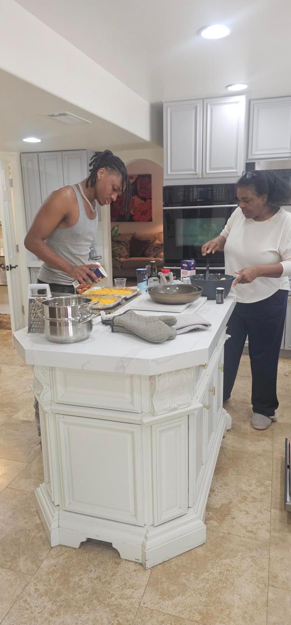 Family preparing dinner