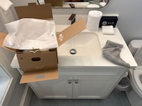 Dirty rag from cleaning and empty box