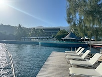 Seating by lagoon