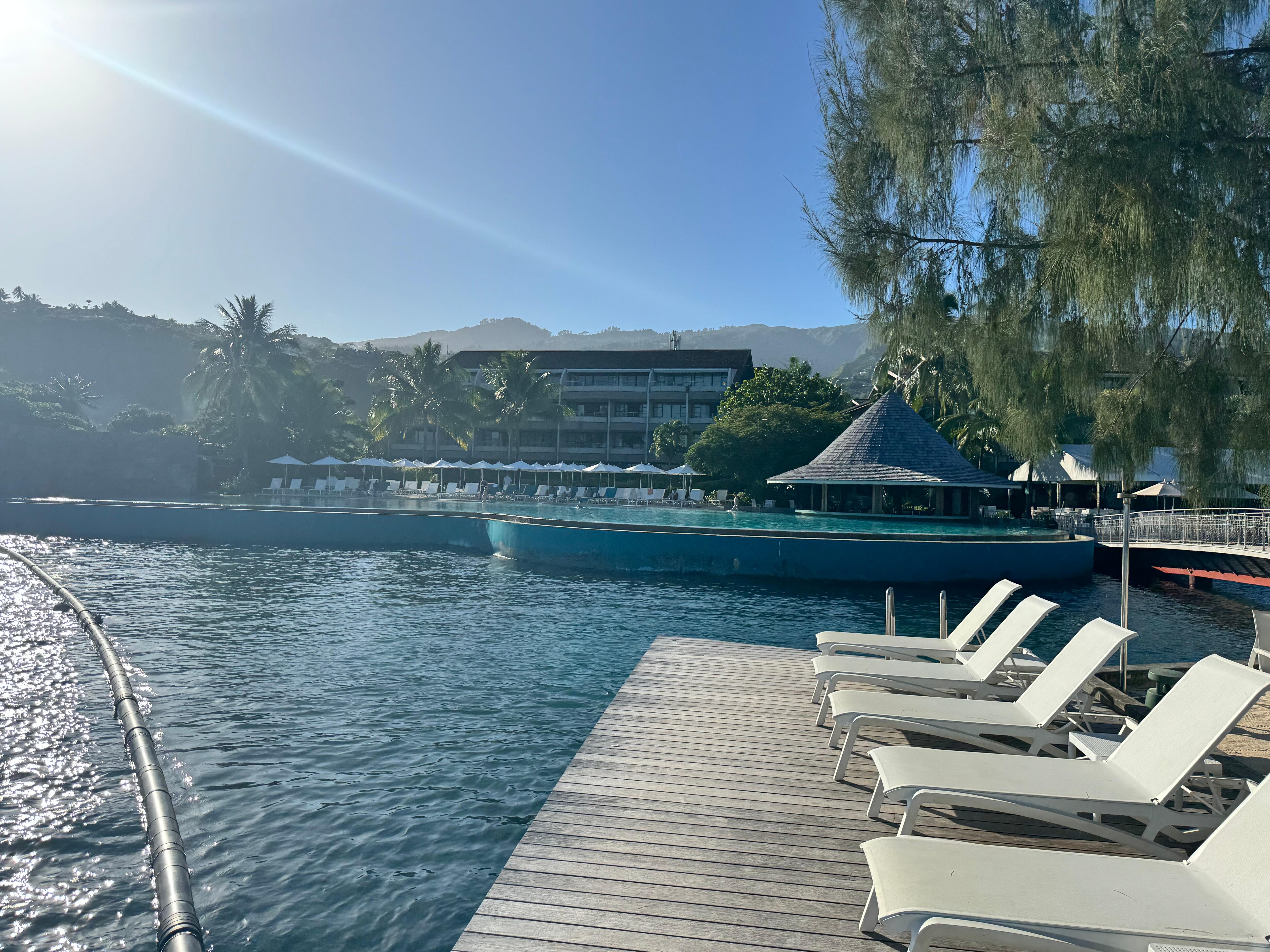 Seating by lagoon