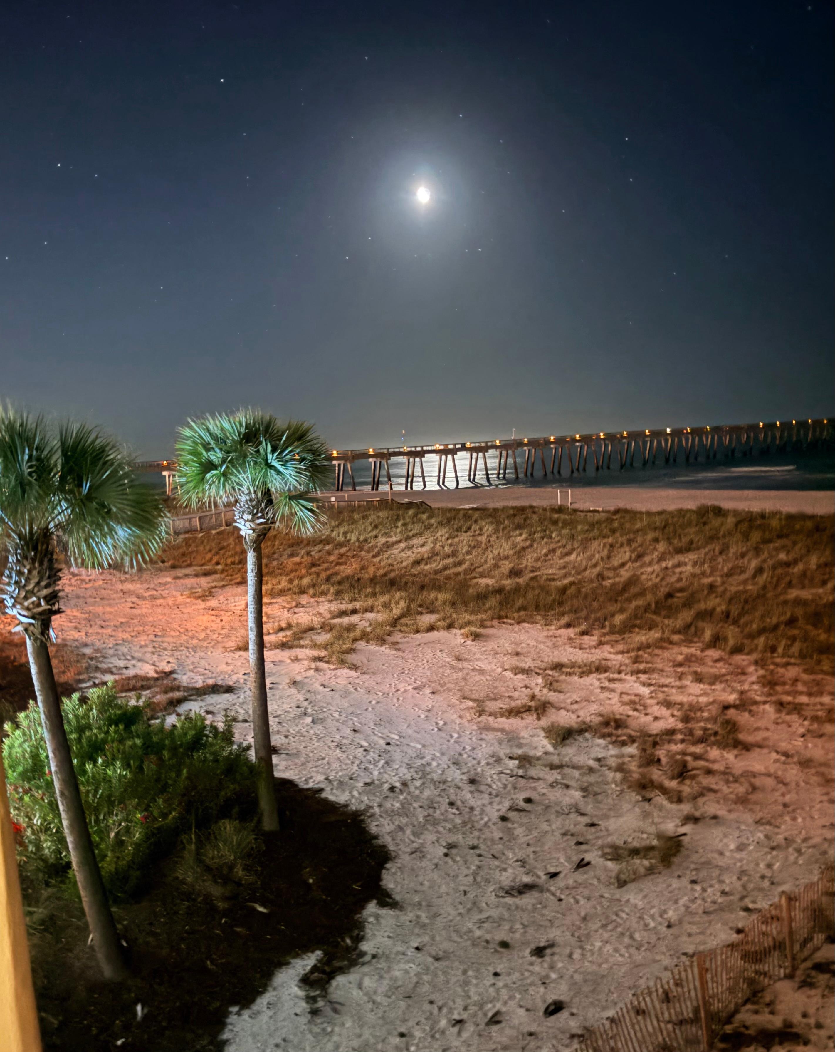 View from balcony at night
