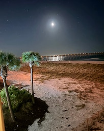 View from balcony at night