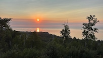 Sunrise over Superior, as seen from the front deck.