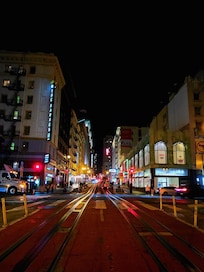 Looking at the Herbert Hotel from the cable car stop on Powell Street.