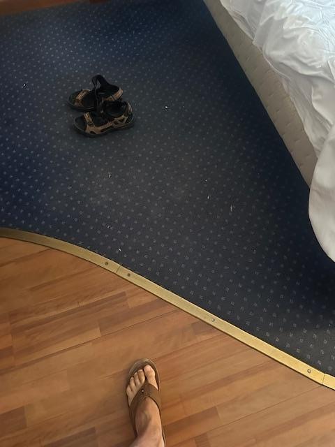 One side of bed