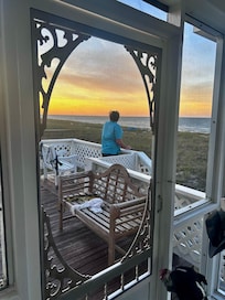 View from the screen porch to deck