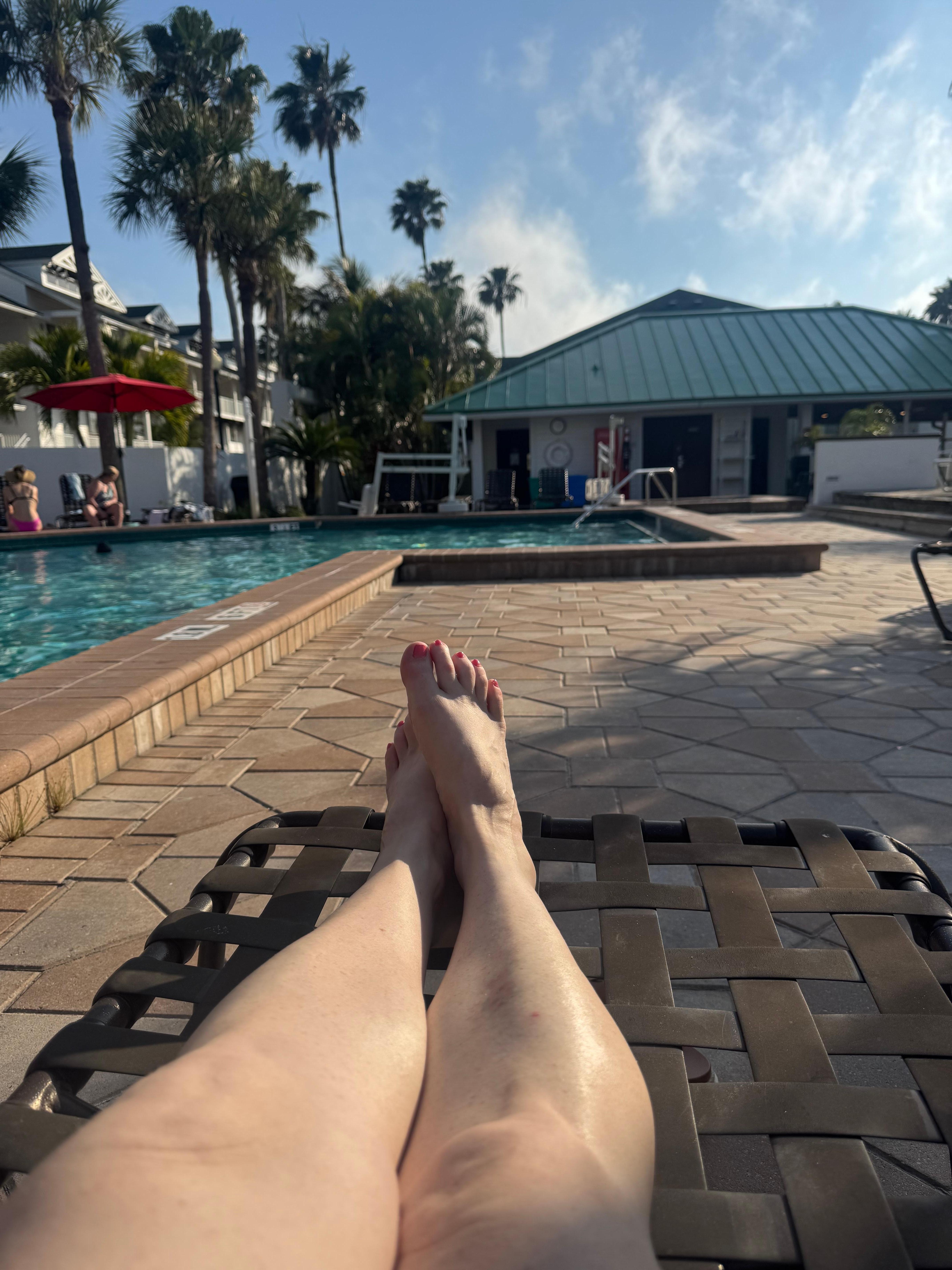 The pool and hot tub 