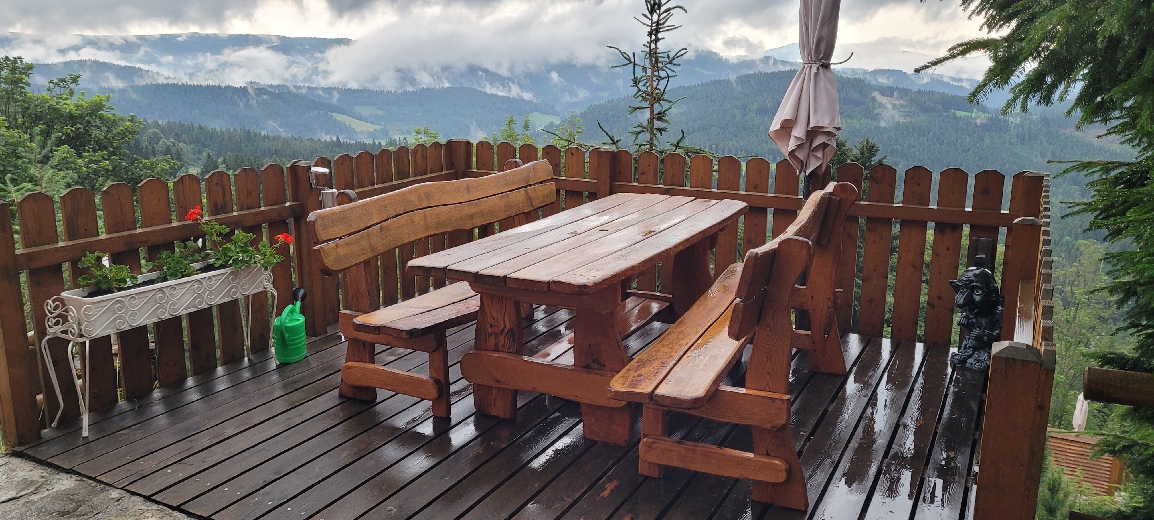 Essplatz direkt an der Hütte