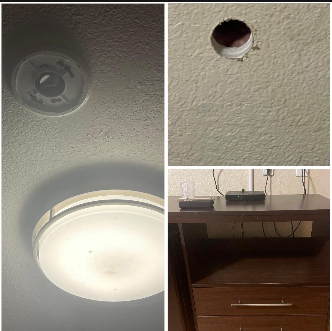 Livingroom No Smoke Detector
Hole In Wall No Microwave 