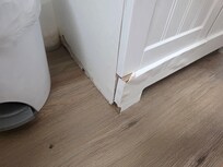 Looks like water damage at bathroom sink