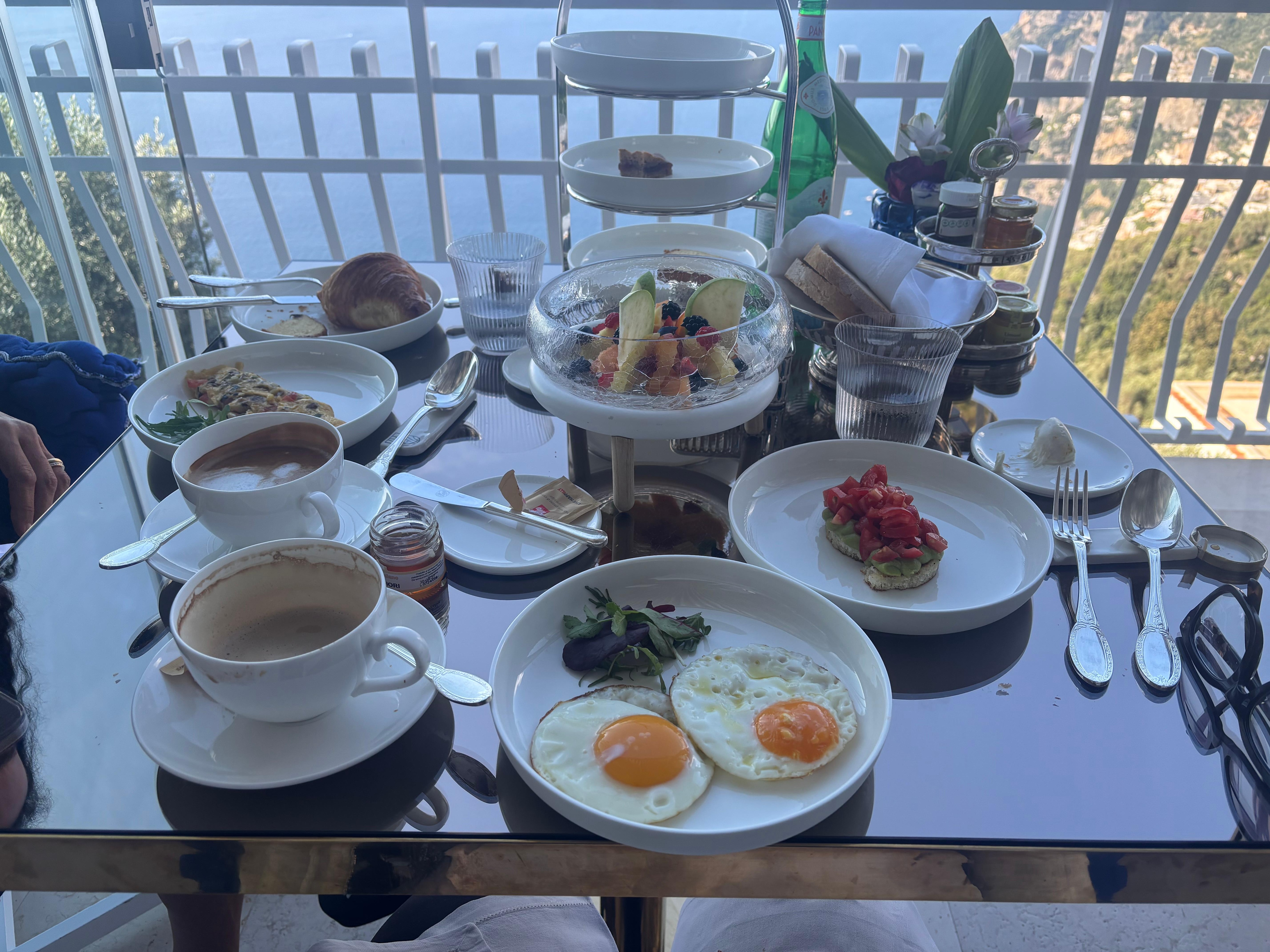 Breakfast! Everything was  exquisite and delicious. Quality ingredients!!