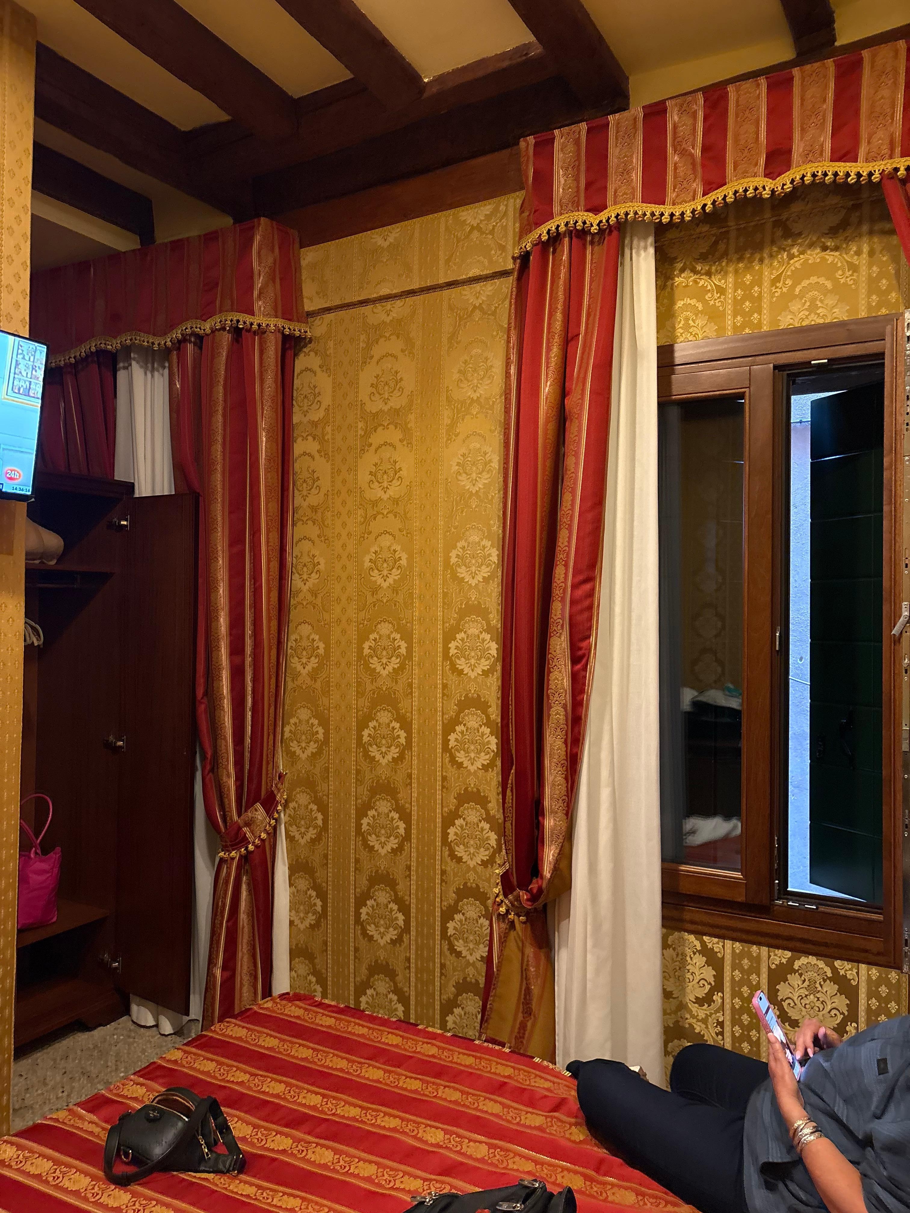 Their small dark room. 