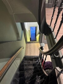 The first two stories climbing from the street.