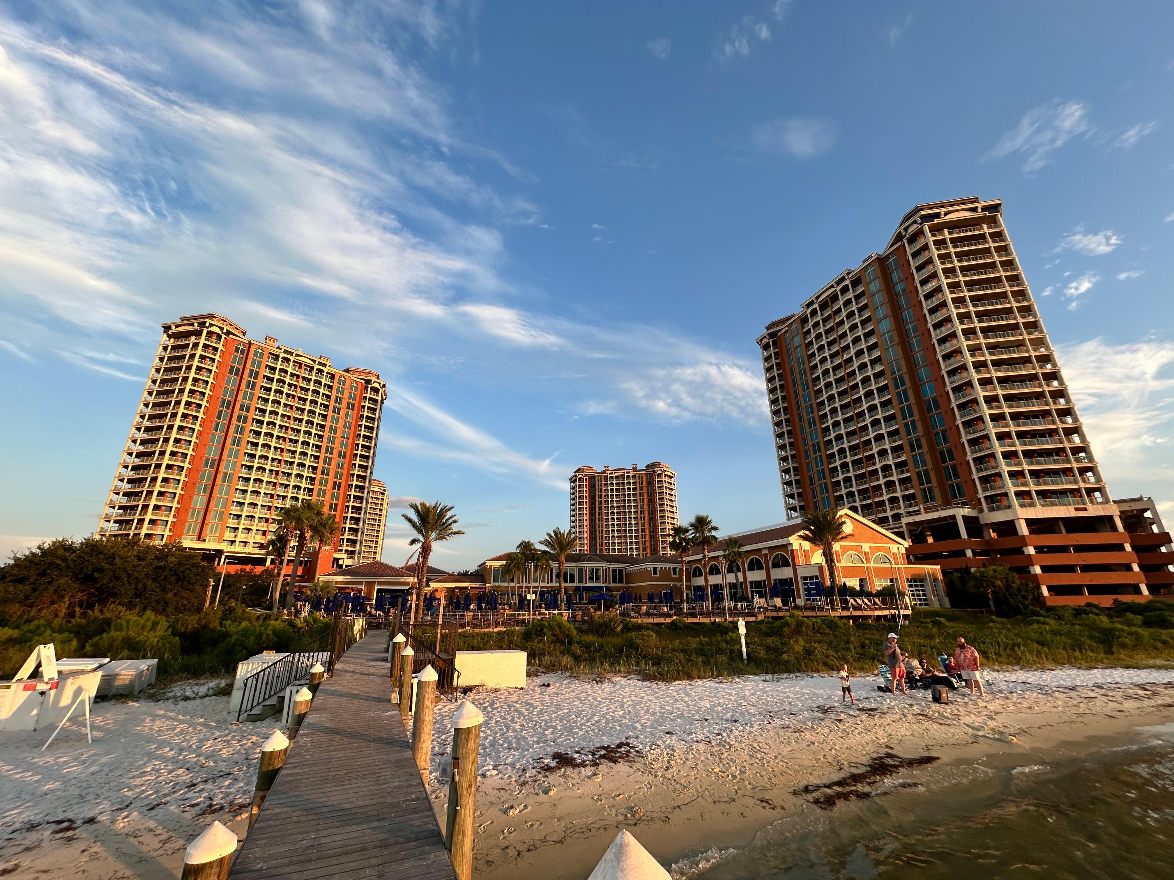 Looking back at the resort from dock bayside.