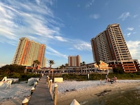 Looking back at the resort from dock bayside.
