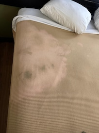 Stained bedding.