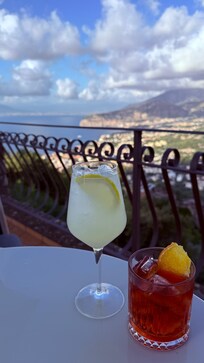 Lemon cello spritz and Negroni