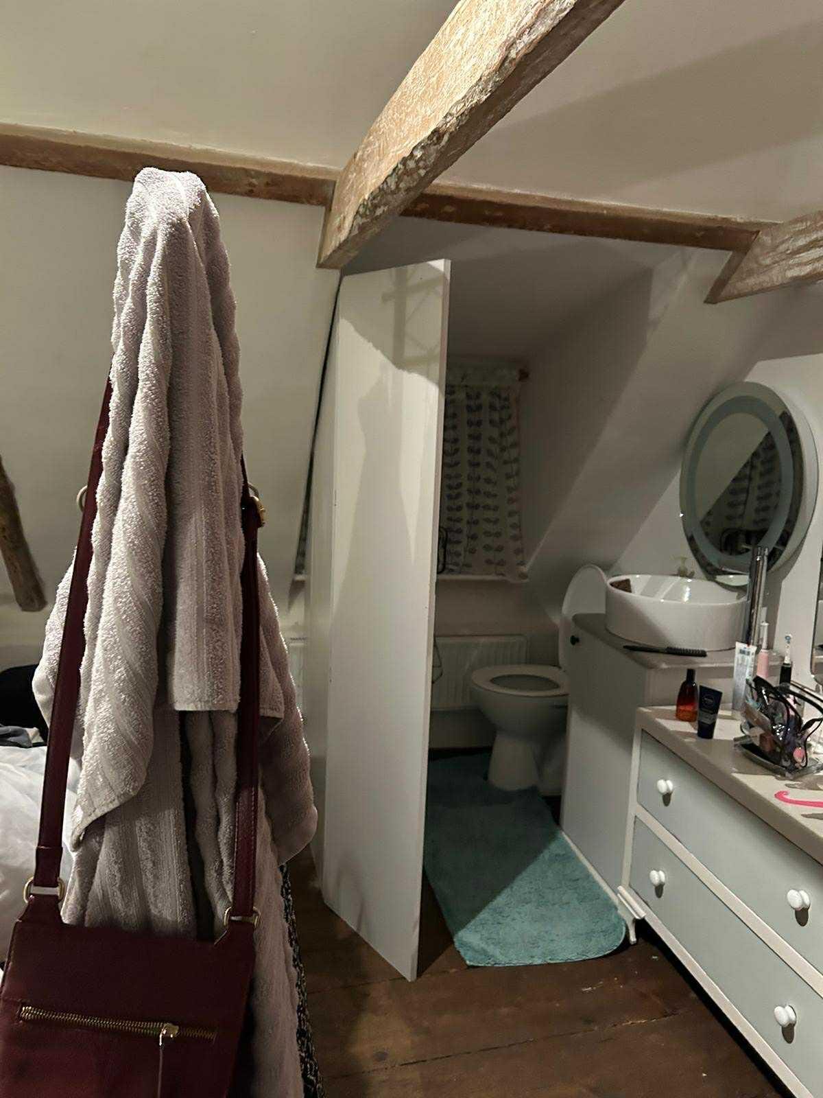 Toilet in the bedroom