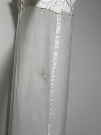Stained shower curtain