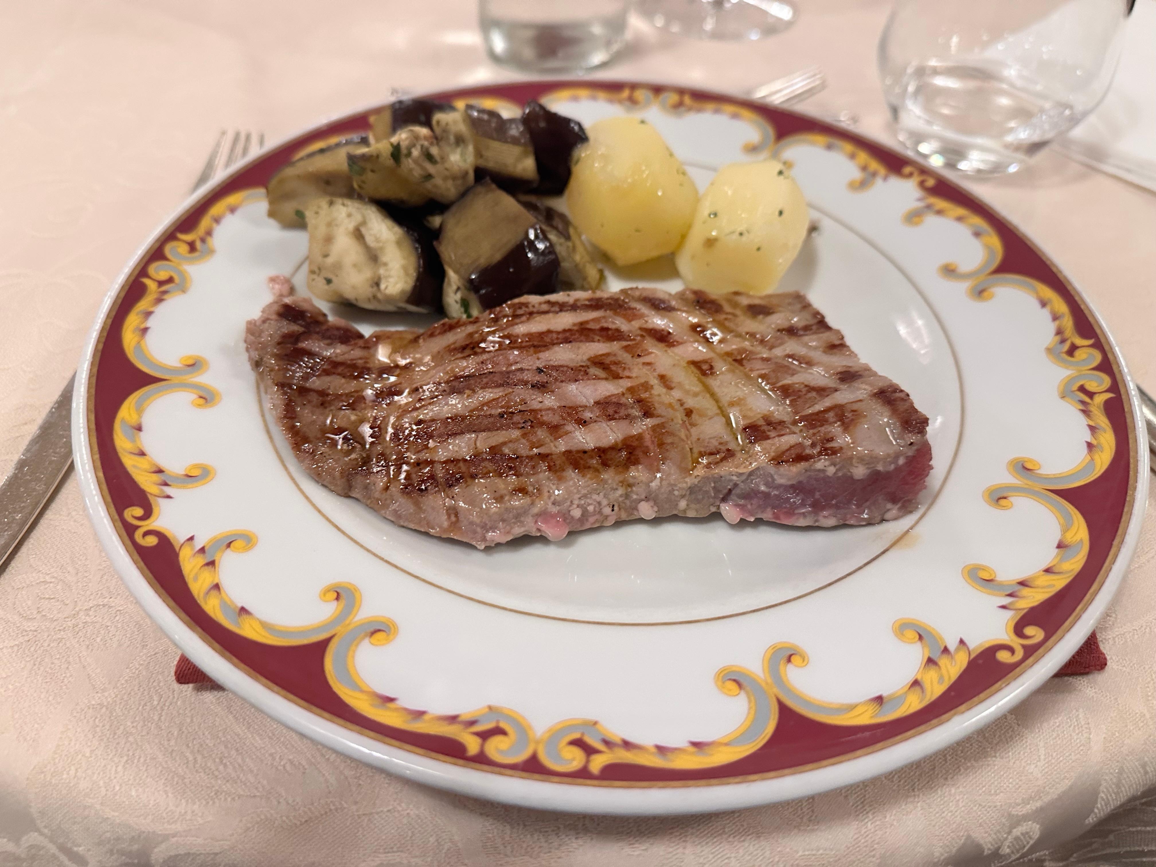 Tuna steak with potatoes from dinner. Amazing food. 