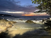 Beach across the road