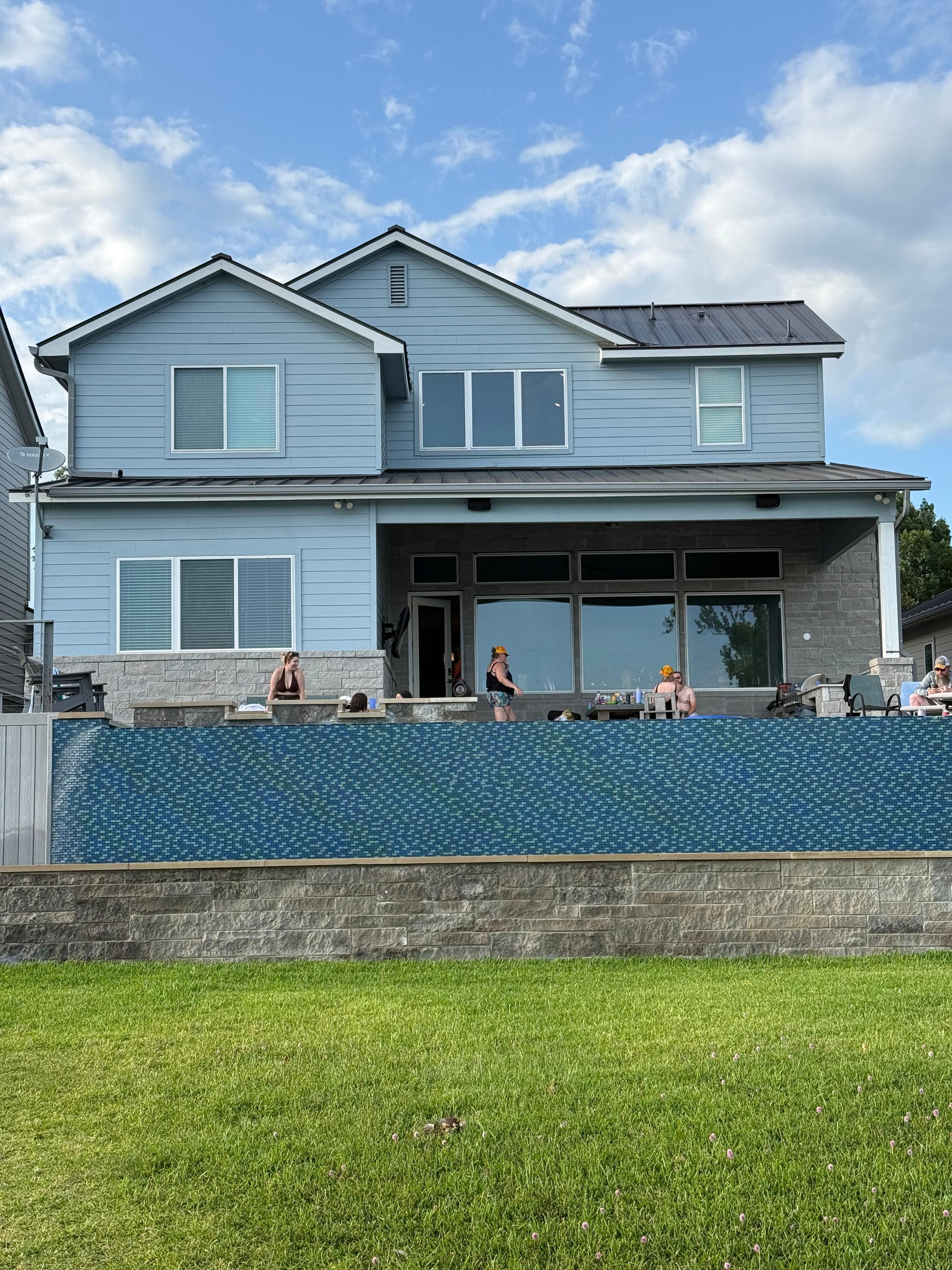 The pool overlooking the river got a lot of use and is beautiful. 
