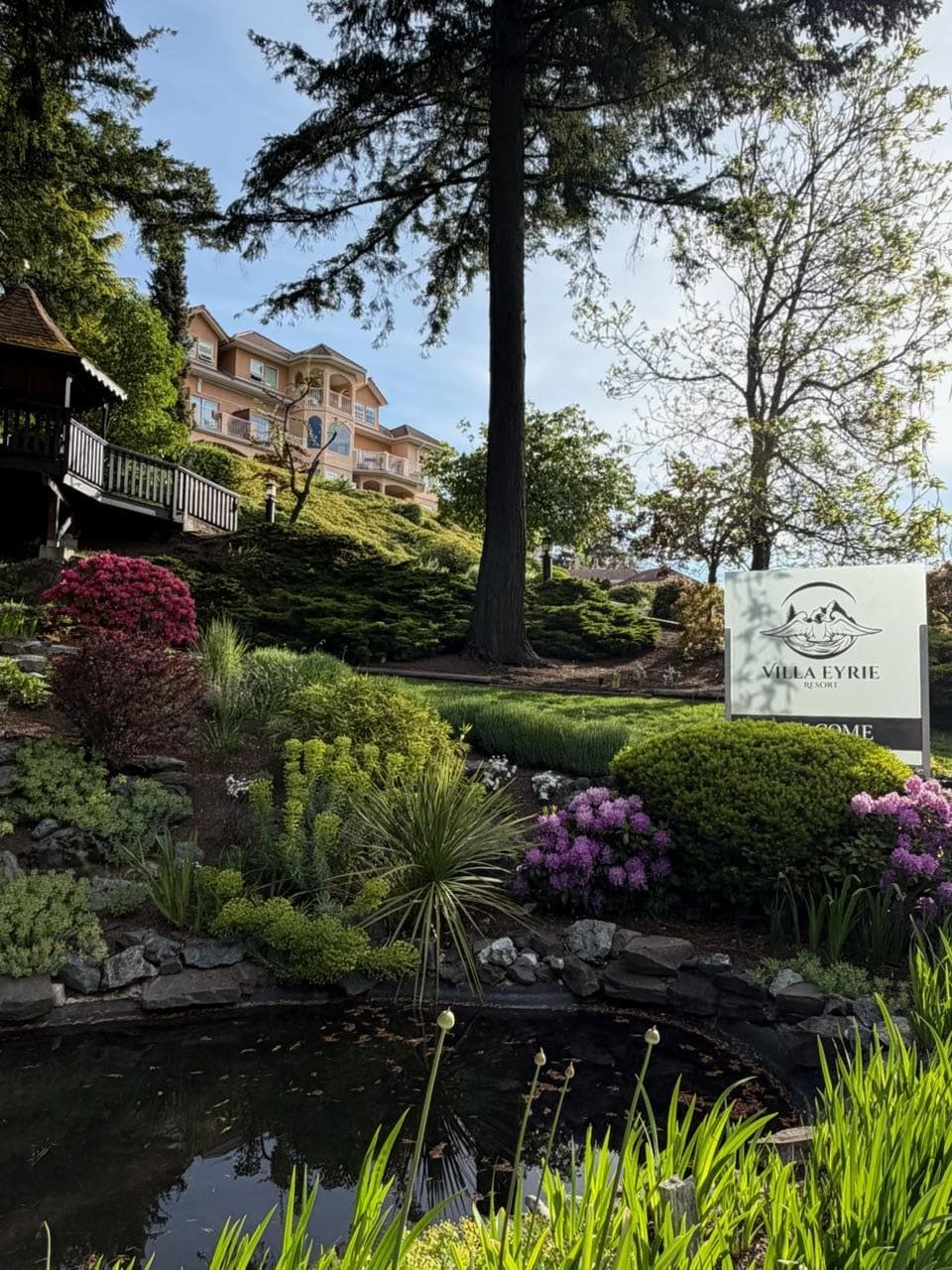 This is a serene, welcoming spot to the entrance.