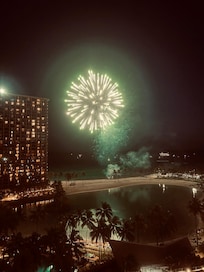 Fireworks view from balcony